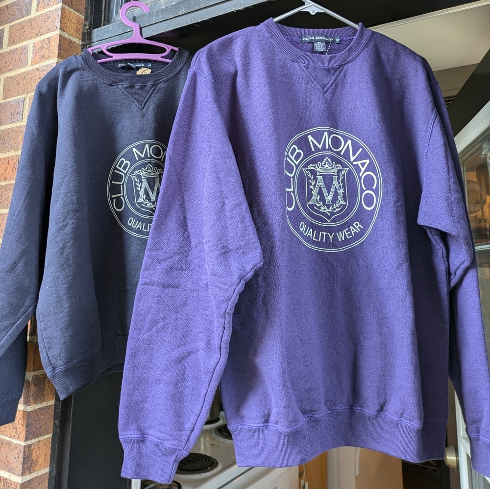 BNWT vintage 90s Club Monaco purple sweatshirt made in Canada